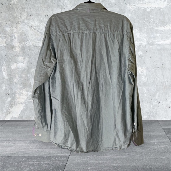 Bugatchi Uomo LS Dress Shirt Sz Lrg. Blue EUC - Picture 6 of 9